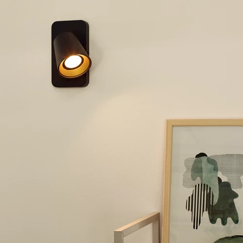Lucide TURNON - Bedside lamp / Wall light - LED Dim to warm - GU10 - 1x5W 2200K/3000K - Black - atmosphere 1